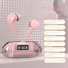 A4 TWS mini in-ear öronsnäckor full transparent trådlös Bluetooth 5.3 Hörlurar Retro Musik Eörlurar Digital Display Macaroon med laddningsbox