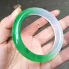 Bangle Send Certificate Natural Jade Women äkta Certified Jades Stone Bamboo Bangles Jadeite Armband Lucky Amulet Gift