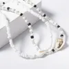 Shell Choker halsband sätter upp för kvinnor flickor boho stil handgjorda pärlor multi lager kedja halsband