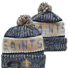 Men Knitted Cuffed Pom New Orleans Beanies NO Bobble Hats Sport Knit Hat Striped Sideline Wool Warm BasEball Beanies Cap For Women A3