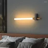 Wall Lamp Unilateral Mirror Front LED Modern Simple Living Room Bronze Tubular Bedside Long