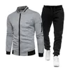 Survêtements pour hommes Survêtement de sport pour hommes à carreaux à motifs pour hommes Ensemble de deux pièces à fermeture à glissière imprimée en 3D de haute qualité Spot Europe 3XL 230406