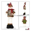 Decorações de Natal Retro Snowflake Manta Stretchable Boneca Papai Noel Elk Boneco Feliz para Casa Enfeites de Natal L230620 Drop Deli Dh9LC