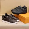 2023-Sneakers Black White Casual Shoes Bicolor Perforated Calf Leather Shoes Rubber Sole Herr Designers Sneakers
