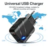 28W USB -зарядное устройство PD Quick Charge 3.0 2 Порт быстрая зарядка тип C для iPhone Samsung Xiaomi Huawei Адаптер светодиодный освещение с коробкой