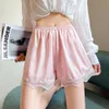 2023 New in Loose Safety Pants Women Ice Silk Home Shorts Summer Lace Anti-light Leggings Thin Soft Smooth Three-point Knickers