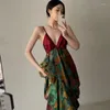 Sukienki swobodne projektowanie stacji europejskiej Sense Sense Mały mniejszości Unikalny chiński styl Znakomity druk sukien