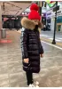 Hotsell -30 graus russo frio inverno meninas longo brilhante pato para baixo casacos crianças neve desgaste parka jaquetas com capuz grosso com gola de pele grande 20110