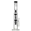 18-Inch Straight Tube Hookah Glass Bong with Double Tree Percolator, 18mm Female Joint