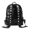 Men shoulder bags street personality ghost head decoration punk backpacks college wind rivet student backpack large-capacity padded leather computer bag 3789#