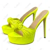 Olomm, sandalias hechas a mano para mujer, sandalias de PU con nudo mate, tacones de aguja sexis, zapatos de vestir negros elegantes con punta abierta, zapatos de mujer de talla grande de EE. UU. 5-20