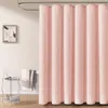 Cortinas de chuveiro Ultra Wide Deluxe Pink estável Cortina de chuveiro conjunto de linho grosso banheiro à prova d'água com ganchos Japão 240 230406