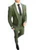Ternos masculinos Blazers personalizados Tuxedo do Green Green Green Men's Green com lapela entalhada para o casamento do noivo 3 peças JACETPANTSANK TOP 230406
