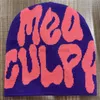 ベレー MEA CULPA ニットビーニー男性女性段落品質ウールインネットレッドデザインビーニー寒くて暖かいファッション Y23