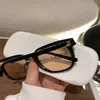 2023 Fashion Designer New Sunglasses Small Fragrant Eye Frame 0748 Plain Face Large Myopia Anti Blue Light Tan Versatile Plate