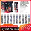 オリジナルのUzy Crystal Pro Max 10000 Puffs 10000使い捨て電子タバコ1.2OHMメッシュコイル16MLポッドバッテリー充電式パフ10K 0％2％3％5％Vapeペン