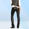 2019 New Men039S Personality Tight Pants Fashion Men Shiny Stretch Motorcykelbyxor Svarta byxor Singer Costumes4681721