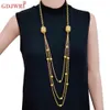 Sautoirs Longs Trois Couches À La Mode Pour Les Femmes Bijoux Déclaration Collier Personnalité Longues Perles Africaines Pendentif Maxi Collier Chaîne 230404