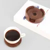 Table Mats 51BD 4Pcs Natural Wooden Round With Holder Storage Rack Heat-Resistant Placemats Drinks Mat Tea Coffee Cup Pad