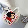 Shopping Bags Fashion Mafalda Power With A Surprised Face Tote Bag Portable Canvas Shoulder Shopper Quino Kawaii Cartoon Handbag