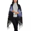 Halsdukar lyx Michael Myers knivar Tassel Scarf Women Winter Fall Wime Shawl Wrap Female Halloween Film Art