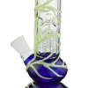 18-mm-weibliche UV-Bong-Wasserpfeife zum Rauchen von Wasserpfeifen, die im Dunkeln leuchten, Dab-Rigs, 4-armiger Baum-Perkolator, diffuse Downstem-Schüssel, gerade Rohrbongs