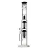 18-Inch Straight Tube Hookah Glass Bong with Double Tree Percolator, 18mm Female Joint