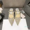 Zapatilla estilo dama, zapatos de tacón alto, sandalias de tacón alto para fiesta de boda a la moda, zapatillas para exteriores, sandalias clásicas de marca de lujo a la moda