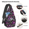 Rucksack Pink Black Star Sling Bag für Damen Herren Print Crossbody Umhängetaschen Casual Chest Travel Wandern Outdoor