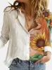 Bluzki damskie Koszule luźne zabytkowe cyfrowe portret nadruk damski koszula swobodny guzik swobodny w stylu jesiennym koszulę damską Ropea de Mujer 230406