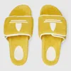 Moda Klasik Lüks Tasarımcı Sandalet Erkekler Kadın Tasarımcı Sıkıcı Plaj Sandal Pamuk Sünger Sihirli Bant Kabartmalı Platform Lüks Terlik Erkekler Kutu ile Slaytlar