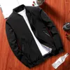 Heren Jackets Men Business Jacket Ribbing Bottom Temperament Bomber Pure Color Elastic Cuff Outerwear