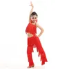 Stage Wear Latin Dance Dresses Ballroom Fringe Tassel Dress Sequin Salsa Samba Costume Kids Children Girls Height 110 170Cm Drop Del Dhg0F