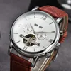 Men luxury designer Hollow tourbillon Automatic Mechanical Watch leather Band Belt Multifunctional Watches