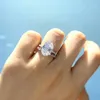 Solitaire Ring PANSYSEN 9ct Radiant Cut 9*13MM lab Diamond Ring sets for Women Solid 925 Sterling Silver 18K Rose Gold Color Rings 230404