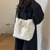 Abendtaschen Damen Schulter 2023 Mode Große Handtasche Koreanische Messenger Einfache Buchtasche Für Frauen Leinwand Mädchen Student Satchel Weiblich