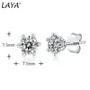 Stud Laya S925 Sterling Gümüş Mizaç Düğünü 0.5CT 1CT Saplama Küpe Kadınlar İçin Küpe Basit Butik İnce Modaya Mücevher 230404