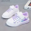 Sneakers Vier Seizoenen Kinderschoenen Zachte Bodem Mode Lederen Kinderen Platte Sneakers Cartoon Prinses Meisjes Casual Sport LoopschoenenL231106