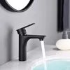 Zlew łazienkowy kran Basin Black Chrome mosiądz jedno uchwyt Mikser Tap Monted Cold 230406