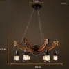 Pendant Lamps American Style Country Solid Wood Chandelier Industrial Creative Bar Shop Decoration El Box Boat Wooden ChandelierPendant