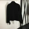 1104 2023 outono marca mesmo estilo camisola manga longa tripulação pescoço cardigan cinza preto branco roupas femininas de alta qualidade 20238538