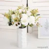 Juldekorationer Autumn Silk Artificial Flowers Rose Wedding Home Decoration High Quality Daisy Bouquet Christmas Party Flowers Arrangement R231106