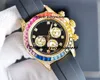 Luxury Watch Ceramic Chronograph 116598 40mm ETA7750 Movement Automatic Mechanical Men's Watches Rubber Band 904L Sapphire Watertproof Rainbow Wristwatch-3