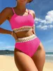 Maillots de bain pour femmes Split sans manches avec coussin de poitrine 2023 Bikini Fashion 2 pièces Beach Natation pour femmes