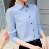 Kadınlar bluz gömlekleri marka blusas mujer de mod üst kollu yaka beyaz gömlek kadınlar iş gömleği moda giyim blusas kadın gömlek 230406