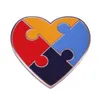 10 PCS/Lot Fashion Brouches Autism Awarnessy Puzzle Heart Autistic Pin Monicel Brooch Brooch Speloy Badges Medical طية طية دبابيس طية مجوهرات الصحة العقلية