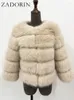 Women's Fur Faux ZADORIN S 5XL Mink Coats Autumn Winter Fluffy Black Coat Women Elegant Thick Warm Jackets For 2023 Tops 231106