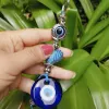 Keychains Lanyards l Blue Evil Eye Keychian 터키 키 링 축복 보호 Hamsa Holder Muslim Amet Purse 핸드백 펜던트 B AMNZF