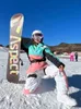 その他のスポーツ用品2023新しいファッションスノーボードスーツ男性女性スキーフーディーセット冬の防風防水防水パンツスキースーツオーバーオーズHKD231106