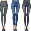 Women's Leggings Women Fashion Faux Denim Jeans Sexy Long Pocket Leggins Summer Casual Pencil Pant